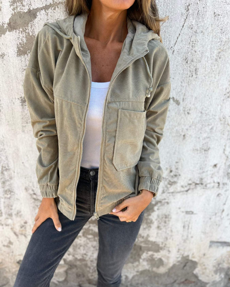 Joe | Corduroy Jas met Capuchon en Rits