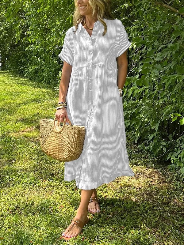 Eva™ | Maxi Jurk met Knopen