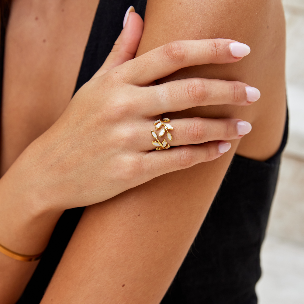 Serene – Gouden blad ring