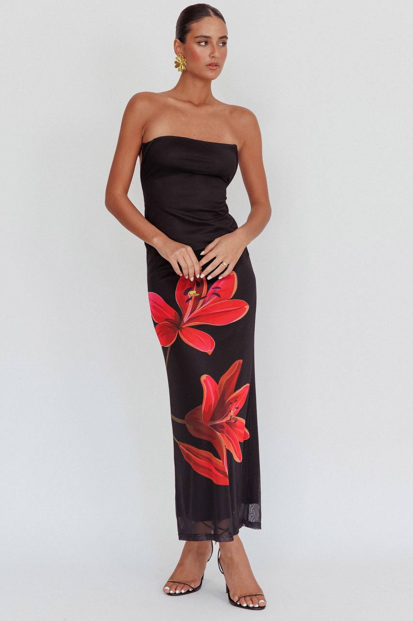 Eva™ | Strapless bloemenjurkje
