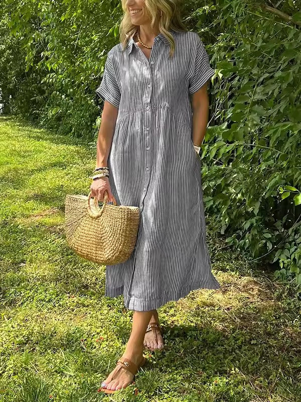 Eva™ | Maxi Jurk met Knopen