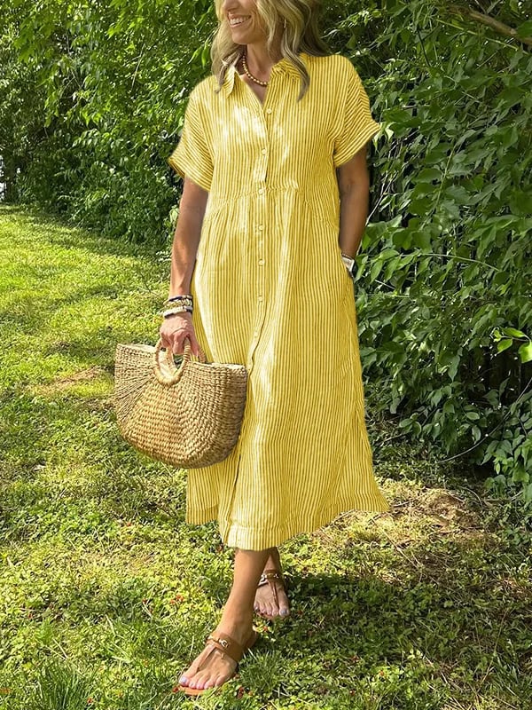 Eva™ | Maxi Jurk met Knopen