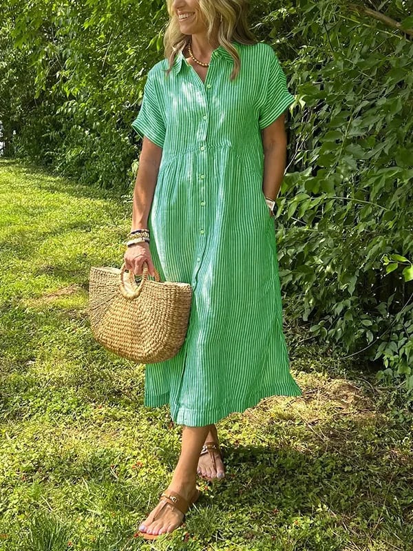 Eva™ | Maxi Jurk met Knopen