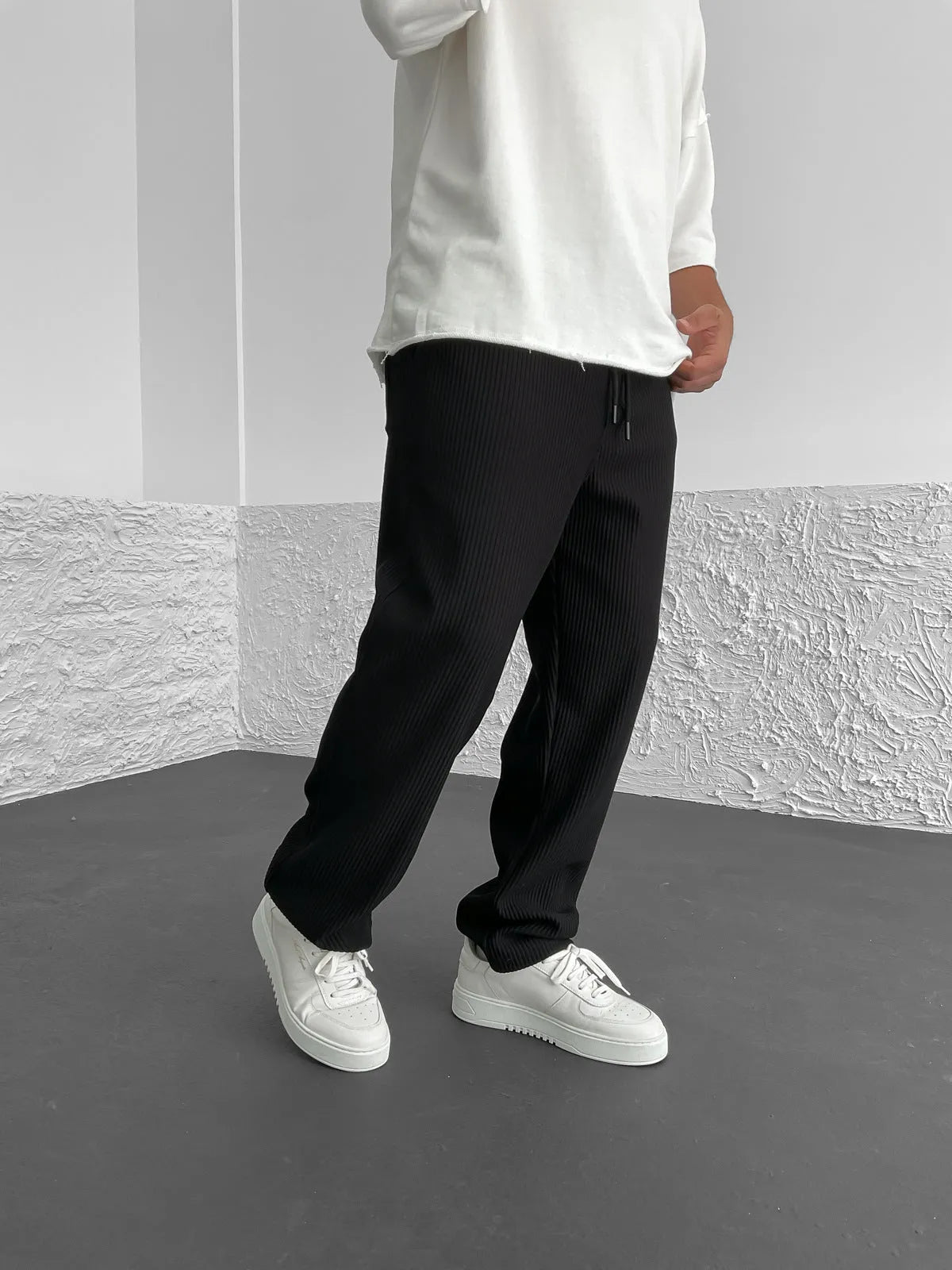 Van Der Waal Mode™ | Relaxte geribbelde broek