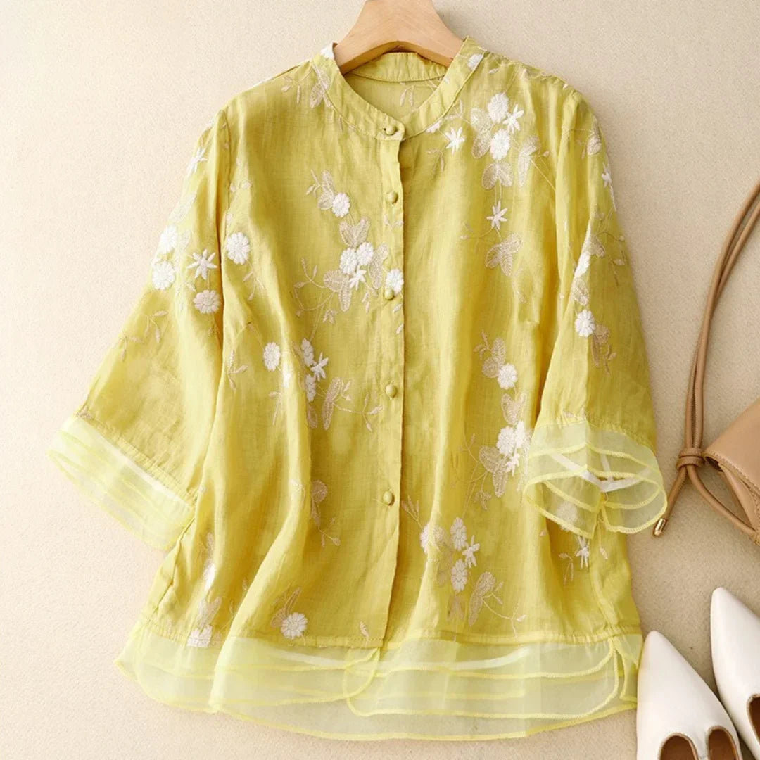 Laurienne™ | Geborduurde blouse