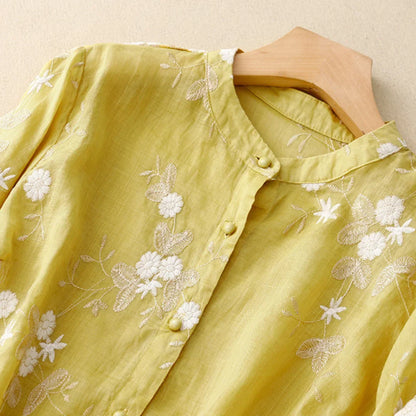 Laurienne™ | Geborduurde blouse