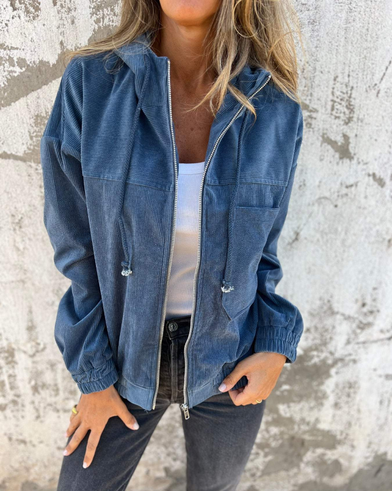 Joe | Corduroy Jas met Capuchon en Rits