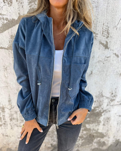 Joe | Corduroy Jas met Capuchon en Rits