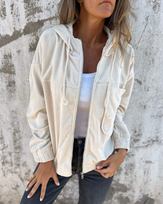 Joe | Corduroy Jas met Capuchon en Rits