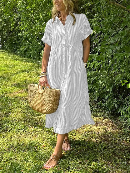 Eva™ | Maxi Jurk met Knopen