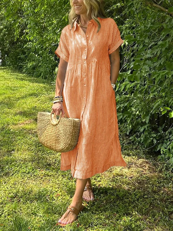 Eva™ | Maxi Jurk met Knopen