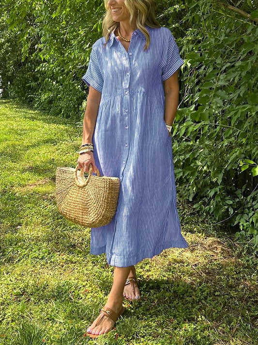 Eva™ | Maxi Jurk met Knopen