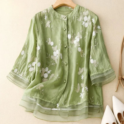 Laurienne™ | Geborduurde blouse