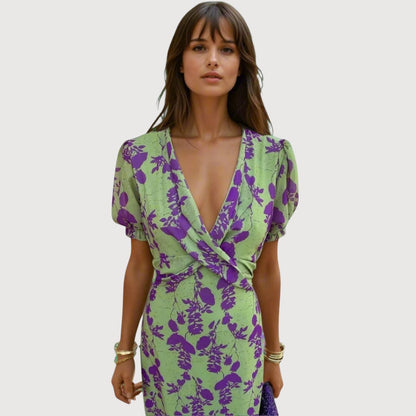 Robyn™ | Wikkeljurk in groen en lila