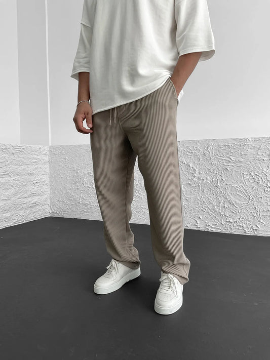 Van Der Waal Mode™ | Relaxte geribbelde broek