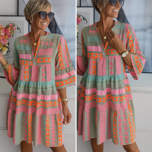 Sophie | Geborduurde Boho Zomerjurk