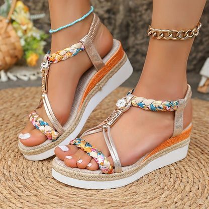Belrose™ |  sandaal met comfortabele wighak