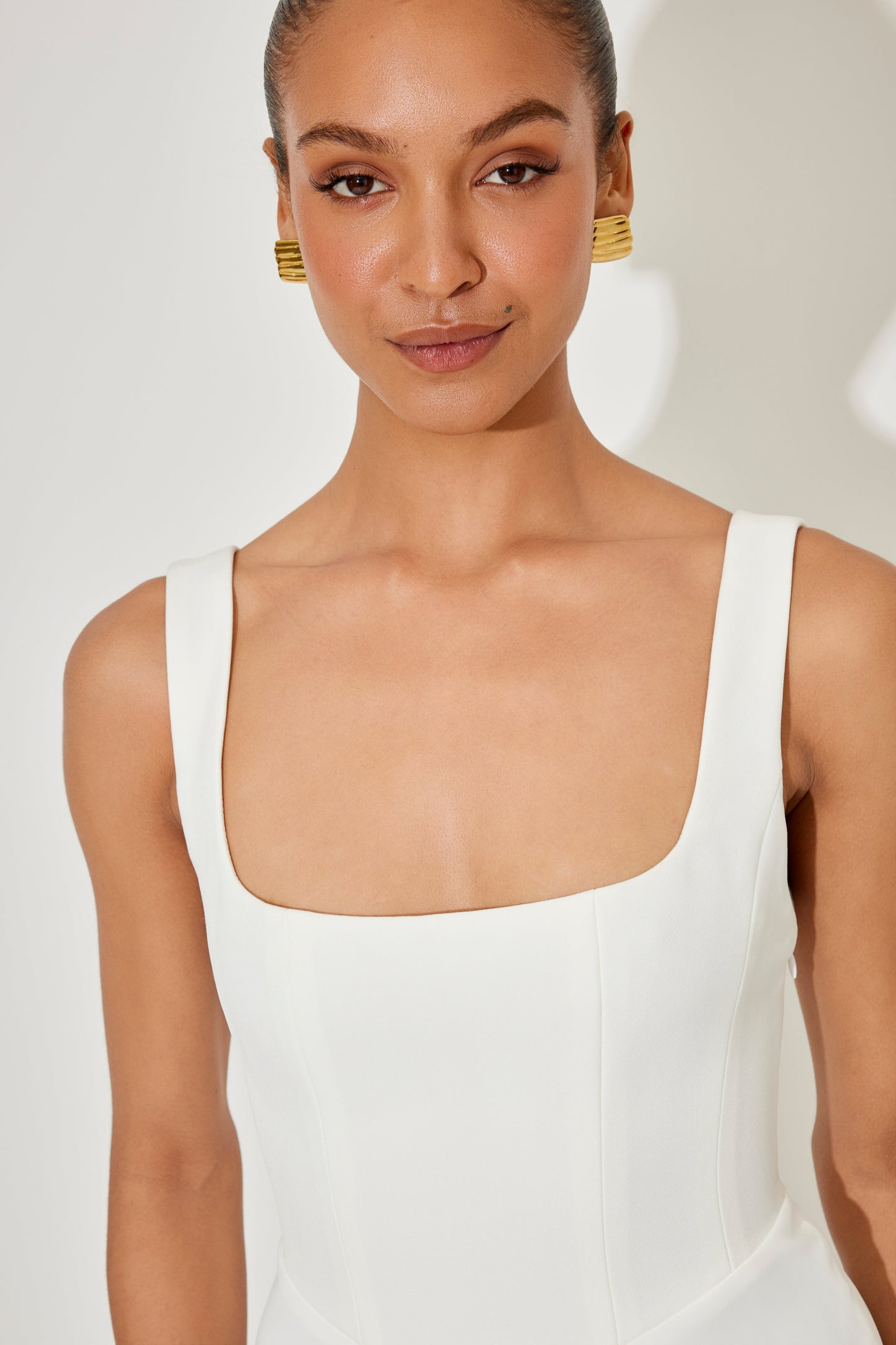 Elise™ | Elegante Midi-jurk met vierkante halslijn