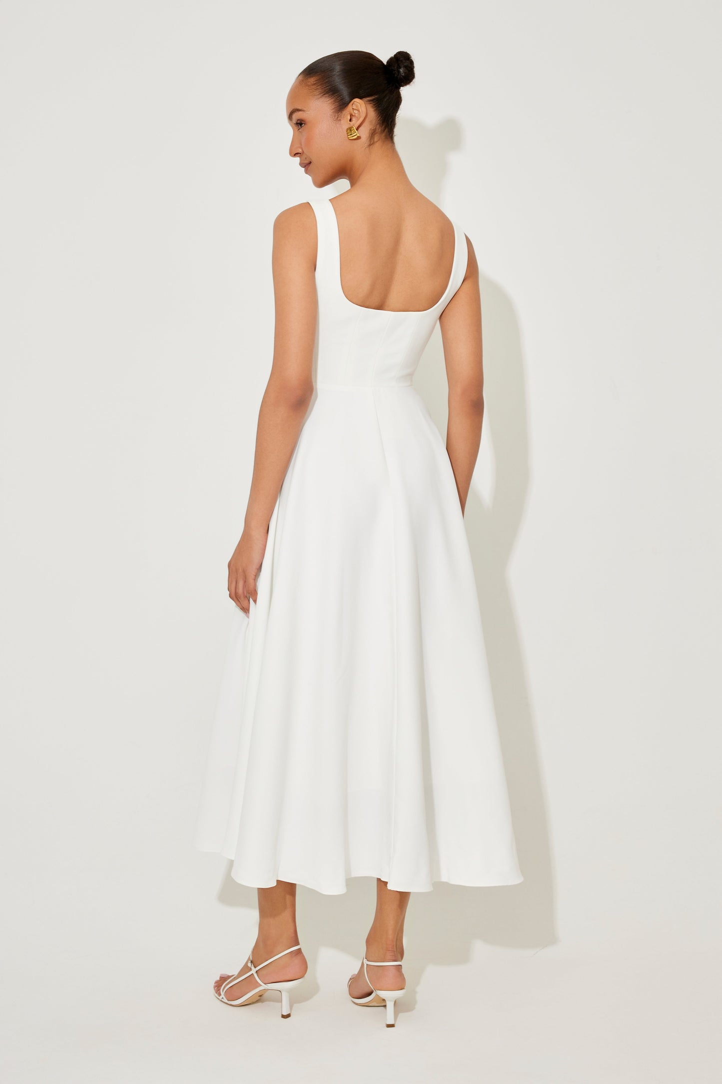 Elise™ | Elegante Midi-jurk met vierkante halslijn