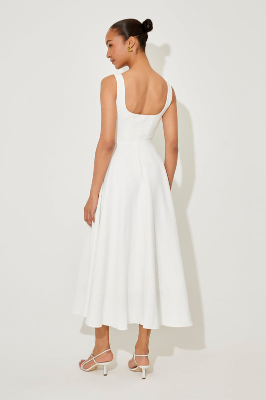 Elise™ | Elegante Midi-jurk met vierkante halslijn