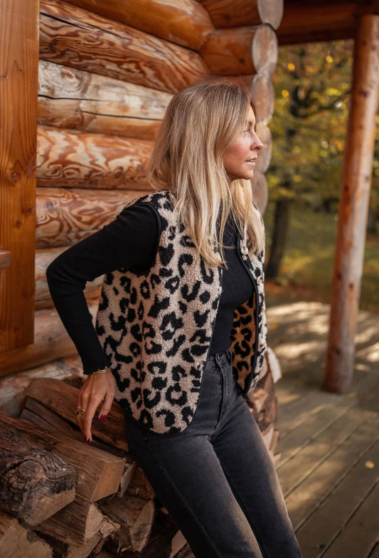 Astrid | Het Luipaard Gebreid Vest