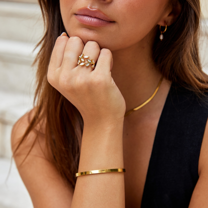 Serene – Gouden blad ring