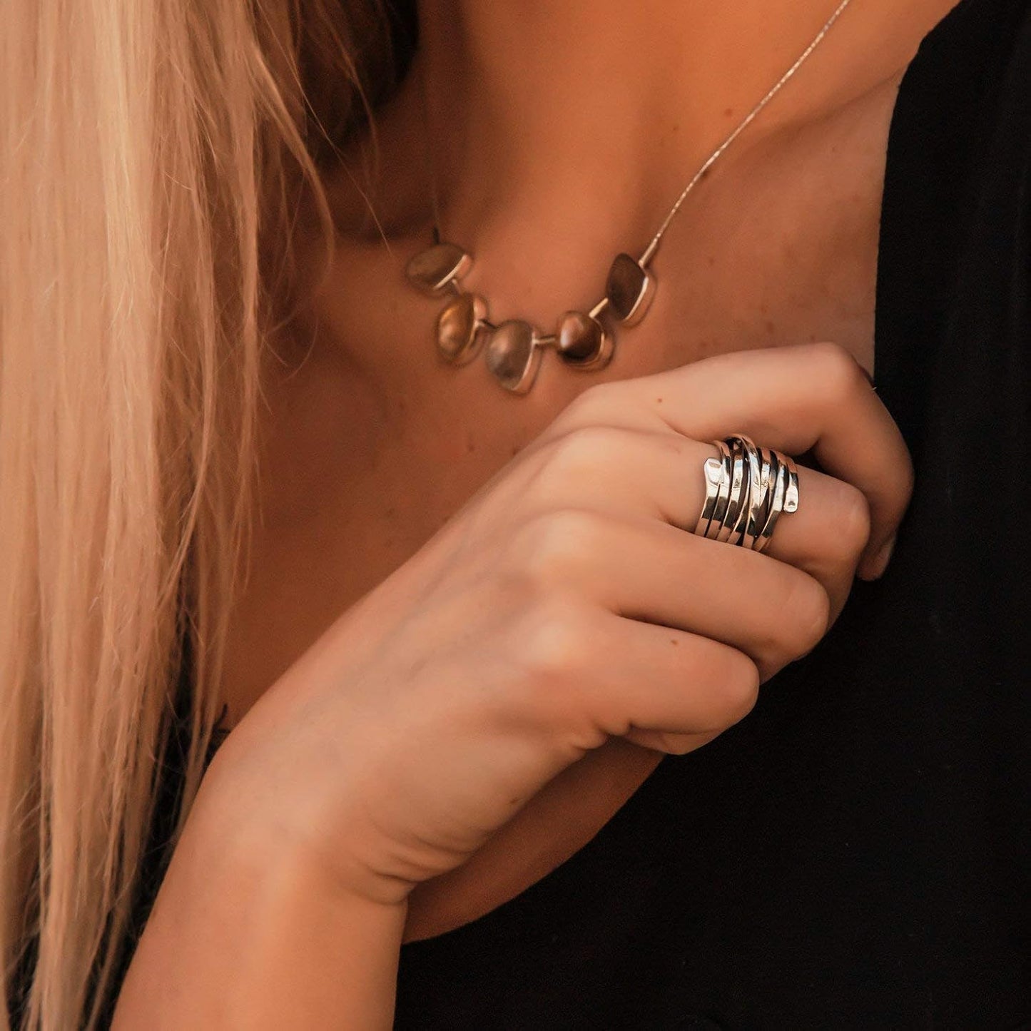 Bliss – Vintage dikke laag zilveren ring