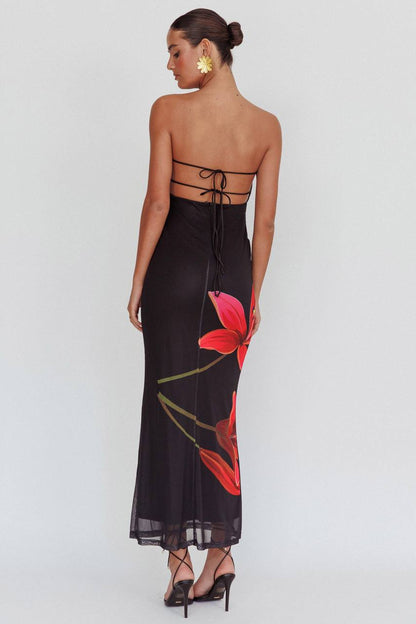Eva™ | Strapless bloemenjurkje
