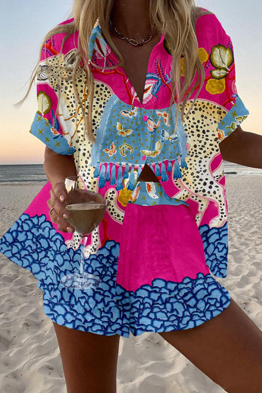 Fay | Linnen set met vlinderprint