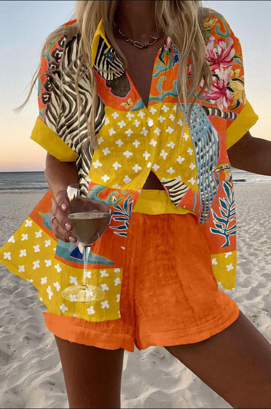 Clara | Linnen set met stippenprint