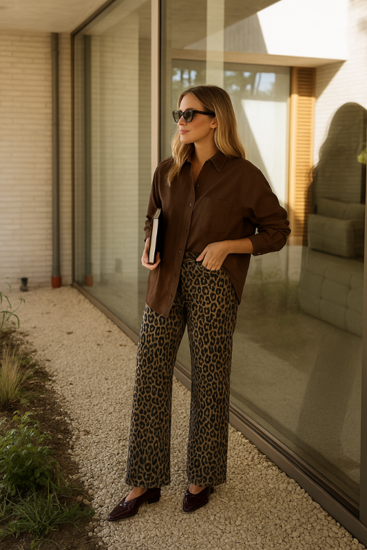 Nadine | De Luipaard Flared Broek