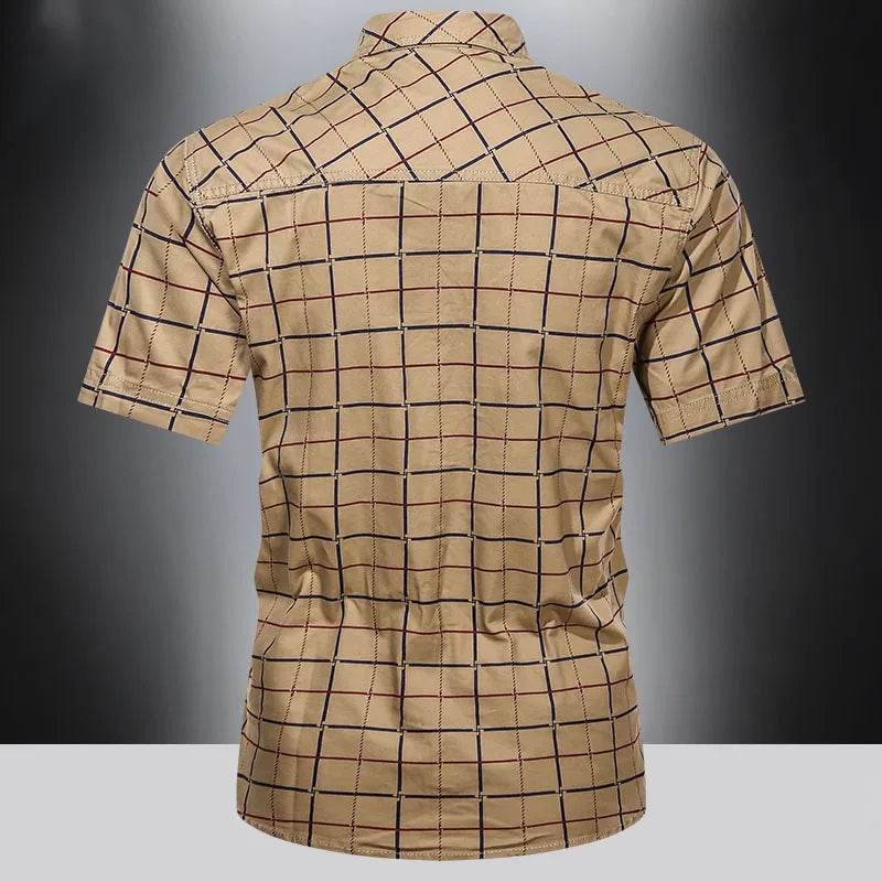 Theo™ | Elegant geruit overhemd met korte mouwen