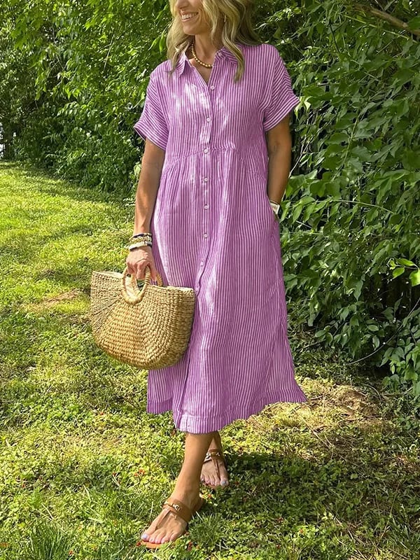 Eva™ | Maxi Jurk met Knopen