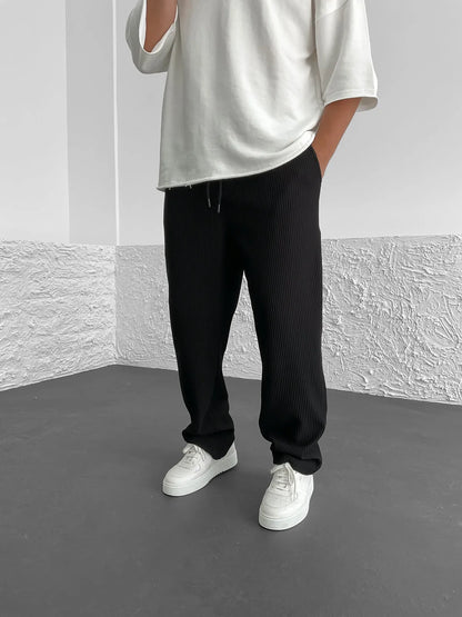 Van Der Waal Mode™ | Relaxte geribbelde broek