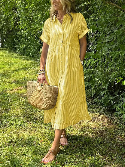 Eva™ | Maxi Jurk met Knopen