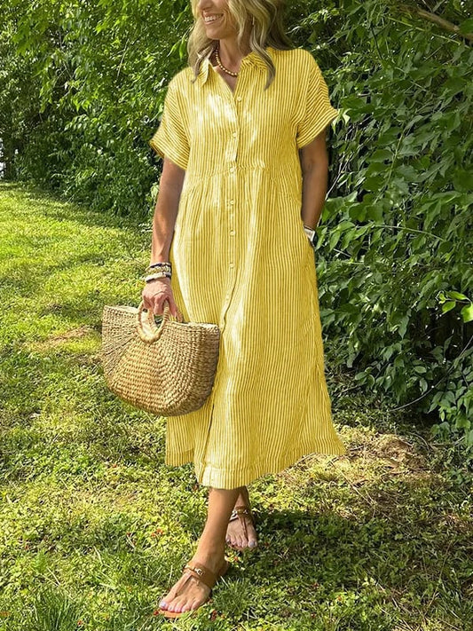 Eva™ | Maxi Jurk met Knopen
