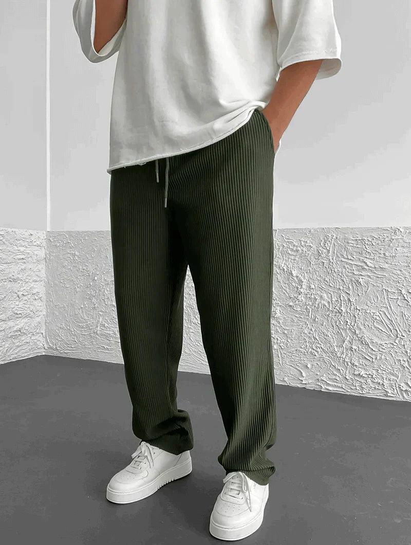 Van Der Waal Mode™ | Relaxte geribbelde broek