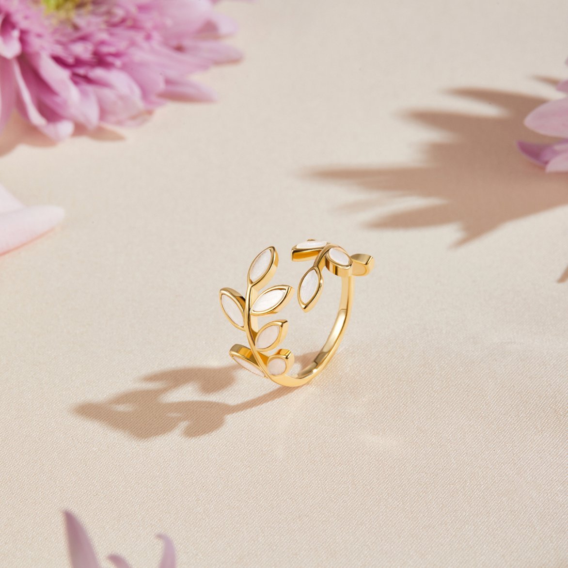 Serene – Gouden blad ring