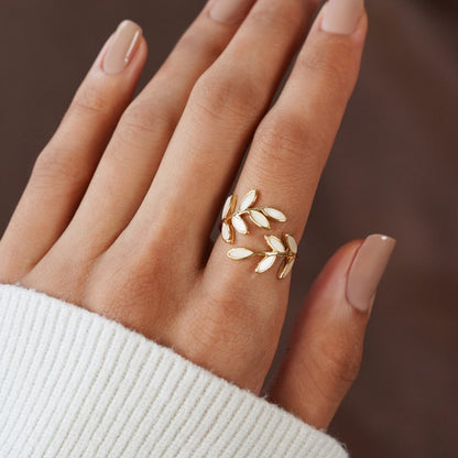 Serene – Gouden blad ring