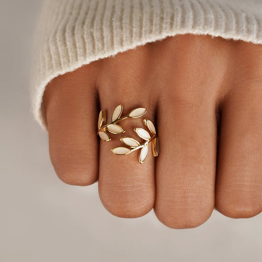 Serene – Gouden blad ring
