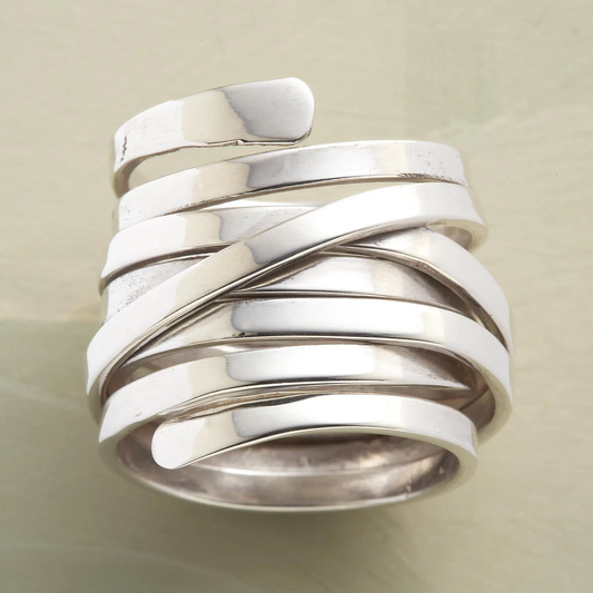 Bliss – Vintage dikke laag zilveren ring