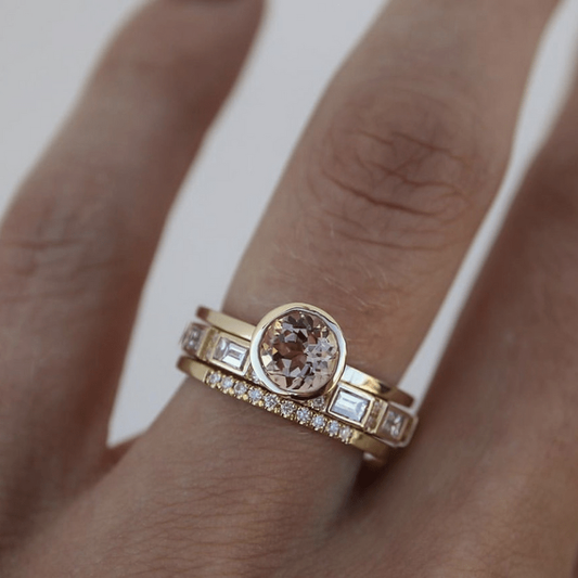 Hoop – Inlegkristal Gouden Ringenset