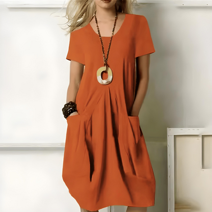 Anouk™ | Elegante katoenen jurk met buikbedekking
